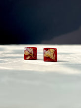 Load image into Gallery viewer, Sarso / Mustard Flower Stud Earrings (Red) -5