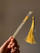 Load image into Gallery viewer, Dehradun mustard flowers preserved in resin for a handmade bookmark by ShopKuhoo