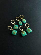 Load image into Gallery viewer, Sarso / Mustard Flower Huggie Earrings (Teal) -1
