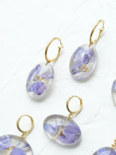Load image into Gallery viewer, Larkspur Petal Hoop Earrings -5
