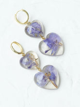 Load image into Gallery viewer, Larkspur Petal Double Gem Hoop Earrings -4

