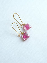 Load image into Gallery viewer, Bougainvillea Petal Kidney Hoop Earrings -8
