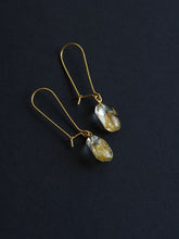 Load image into Gallery viewer, Sarso / Mustard Flower Kidney Hoop Earrings (Clear) -7
