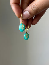 Load image into Gallery viewer, Sarso / Mustard Flower Huggie Earrings (Teal) -3
