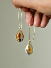 Load image into Gallery viewer, Blue Pea Petal Long Hook Earrings
