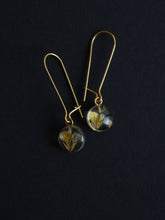 Load image into Gallery viewer, Sarso / Mustard Flower Kidney Hoop Earrings (Clear) -4
