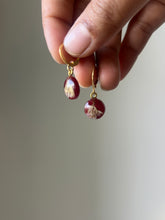 Load image into Gallery viewer, Sarso / Mustard Flower Huggie Earrings (Red) -2
