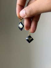 Load image into Gallery viewer, Sarso / Mustard Flower Huggie Earrings (Black) -2
