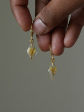 Load image into Gallery viewer, Sarso / Mustard Flower Huggie Earrings (Clear) -2
