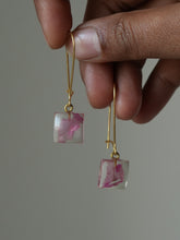 Load image into Gallery viewer, Bougainvillea Petal Kidney Hoop Earrings -7
