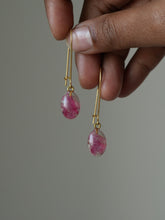 Load image into Gallery viewer, Bougainvillea Petal Kidney Hoop Earrings -6
