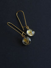 Load image into Gallery viewer, Sarso / Mustard Flower Kidney Hoop Earrings (Clear) -4
