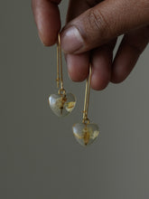 Load image into Gallery viewer, Sarso / Mustard Flower Kidney Hoop Earrings (Clear) -1
