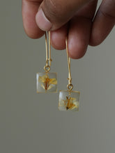 Load image into Gallery viewer, Sarso / Mustard Flower Kidney Hoop Earrings (Clear) -5
