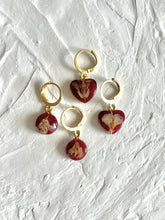Load image into Gallery viewer, Sarso / Mustard Flower Huggie Earrings (Red) -2
