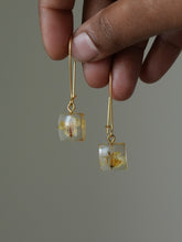 Load image into Gallery viewer, Sarso / Mustard Flower Kidney Hoop Earrings (Clear) -5
