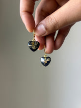 Load image into Gallery viewer, Sarso / Mustard Flower Huggie Earrings (Black) -3
