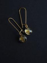 Load image into Gallery viewer, Sarso / Mustard Flower Kidney Hoop Earrings (Clear) -4
