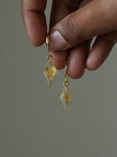 Load image into Gallery viewer, Sarso / Mustard Flower Huggie Earrings (Clear) -2
