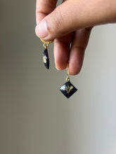 Load image into Gallery viewer, Sarso / Mustard Flower Huggie Earrings (Black) -2
