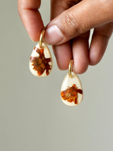 Load image into Gallery viewer, Orange Cosmos Flower Hoop Earrings
