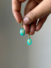 Load image into Gallery viewer, Sarso / Mustard Flower Huggie Earrings (Teal) -3

