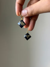 Load image into Gallery viewer, Sarso / Mustard Flower Huggie Earrings (Black) -2
