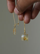 Load image into Gallery viewer, Sarso / Mustard Flower Kidney Hoop Earrings (Clear) -5
