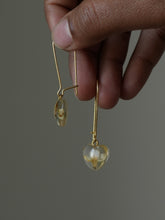 Load image into Gallery viewer, Sarso / Mustard Flower Kidney Hoop Earrings (Clear) -1
