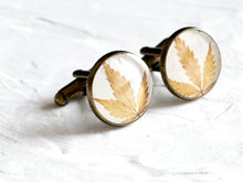 Load image into Gallery viewer, [RARE] Hemp Leaf Cufflinks

