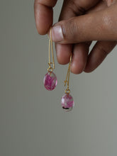 Load image into Gallery viewer, Bougainvillea Petal Kidney Hoop Earrings -5
