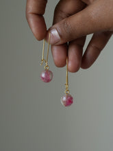 Load image into Gallery viewer, Bougainvillea Petal Kidney Hoop Earrings -3
