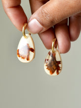 Load image into Gallery viewer, Orange Cosmos Flower Hoop Earrings
