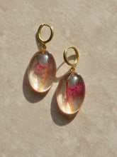 Load image into Gallery viewer, Scarlet Sage Flower Huggie Hoop Earrings
