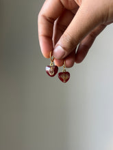 Load image into Gallery viewer, Sarso / Mustard Flower Huggie Earrings (Red) -1
