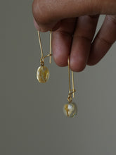 Load image into Gallery viewer, Sarso / Mustard Flower Kidney Hoop Earrings (Clear) -4
