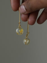 Load image into Gallery viewer, Sarso / Mustard Flower Kidney Hoop Earrings (Clear) -4
