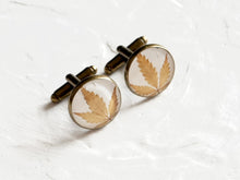 Load image into Gallery viewer, [RARE] Hemp Leaf Cufflinks
