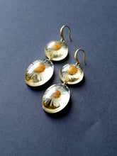 Load image into Gallery viewer, Double Himalayan Daisy Long Hook Earrings
