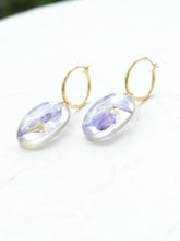 Load image into Gallery viewer, Larkspur Petal Hoop Earrings -5
