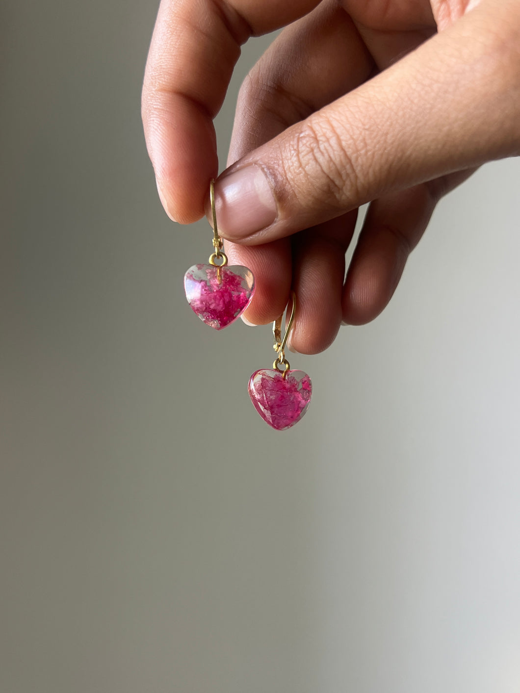 Bougainvillea Petal Huggie Hoop Earrings -1