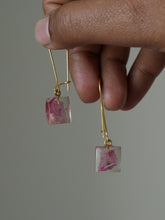 Load image into Gallery viewer, Bougainvillea Petal Kidney Hoop Earrings -7
