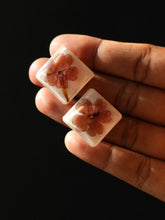 Load image into Gallery viewer, Verbena Flower Double Gem Stud Earrings (925 Silver)
