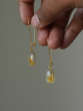 Load image into Gallery viewer, Sarso / Mustard Flower Kidney Hoop Earrings (Clear) -7

