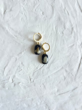 Load image into Gallery viewer, Sarso / Mustard Flower Huggie Earrings (Black) -4
