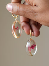 Load image into Gallery viewer, Scarlet Sage Flower Huggie Hoop Earrings
