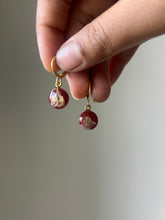 Load image into Gallery viewer, Sarso / Mustard Flower Huggie Earrings (Red) -2
