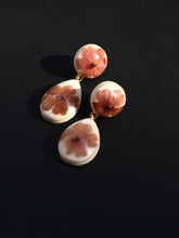 Load image into Gallery viewer, Verbena Flower Double Gem Drop Earrings
