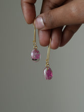 Load image into Gallery viewer, Bougainvillea Petal Kidney Hoop Earrings -5
