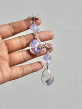 Load image into Gallery viewer, Larkspur Petal Double Gem Bow Hook Earrings
